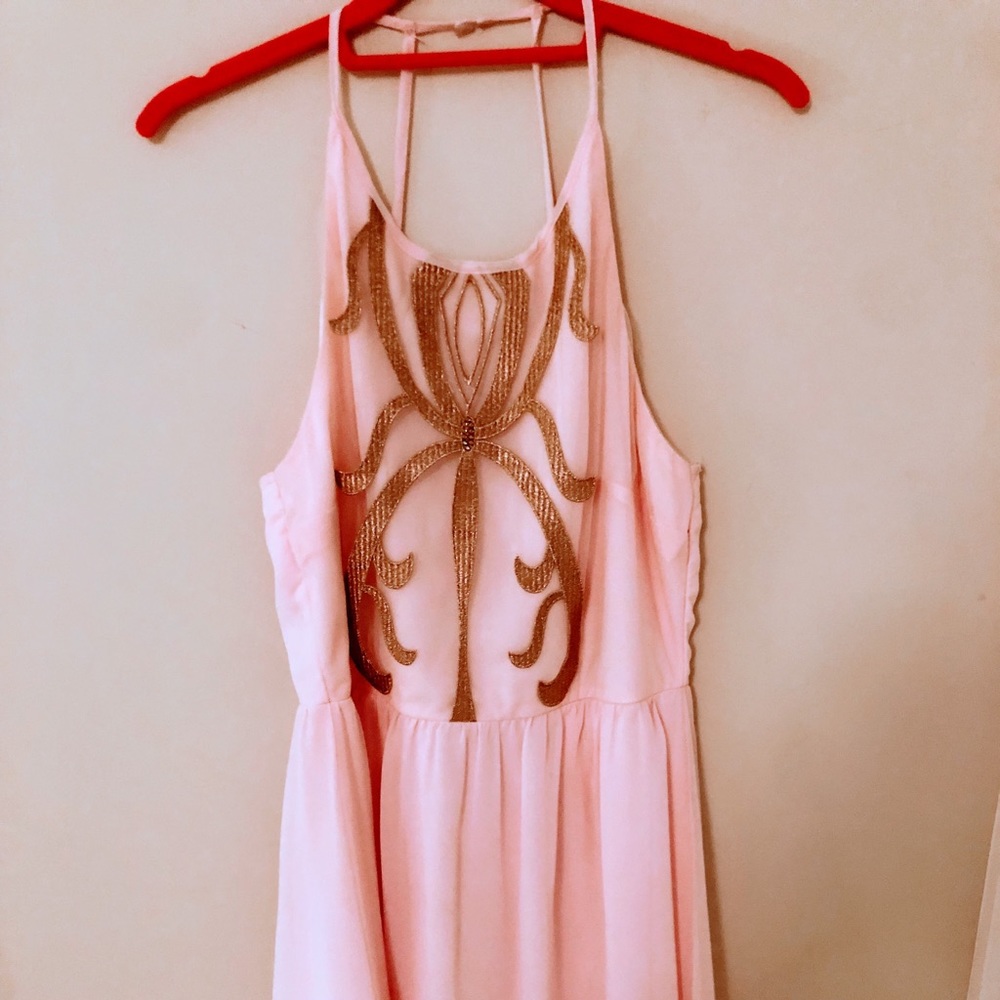 Halter style figure flattering dress.